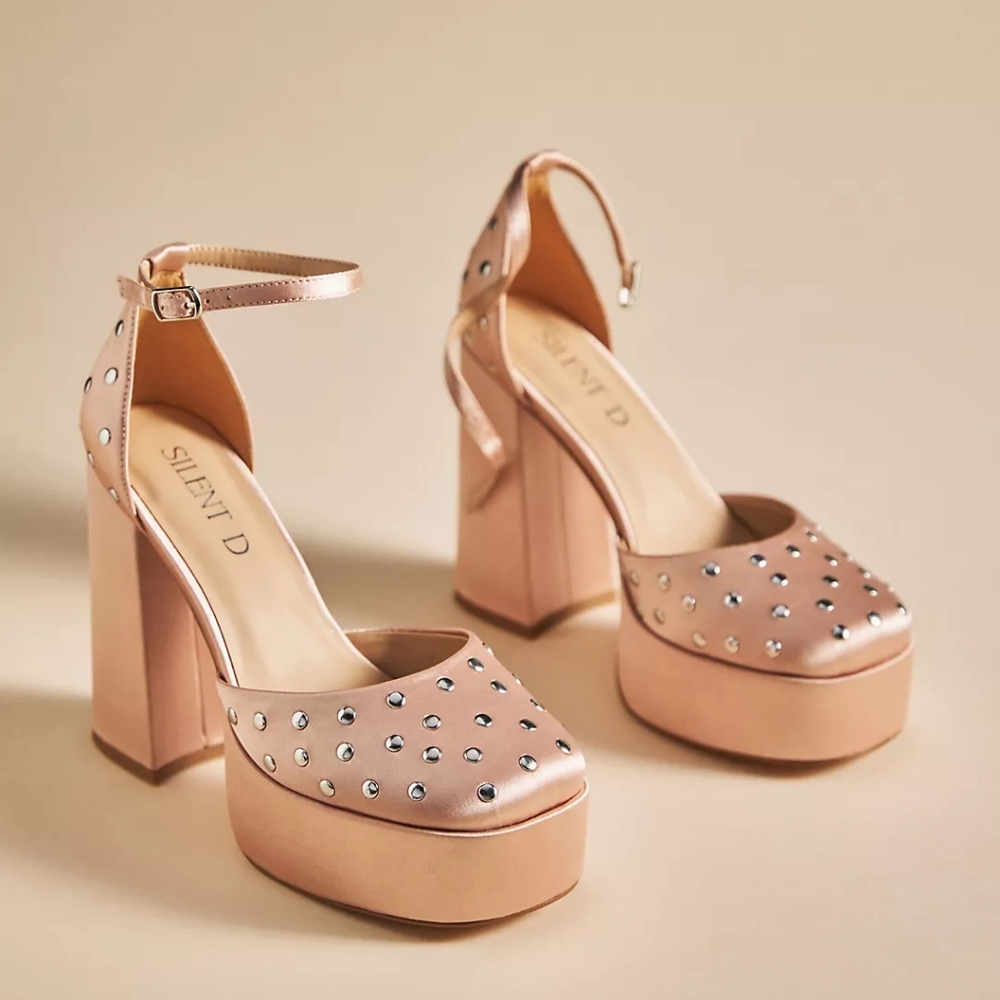 Silent D Grace Mary Jane Heels - Rose Gold - Size 39 NEW IN BOX